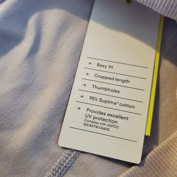 All in motion Large cropped thumbhole quick dry grey long sleeve top - Picture 8 of 11